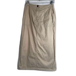 Forenza Vintage Khaki Midi/Maxi Straight Skirt 100% Cotton Size 8 Classic